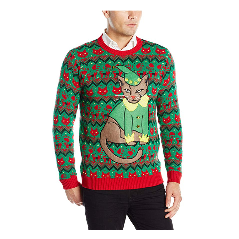 Santa Claws Cat Ugly Christmas Sweater Funny Men Women Festive Holiday Sweater